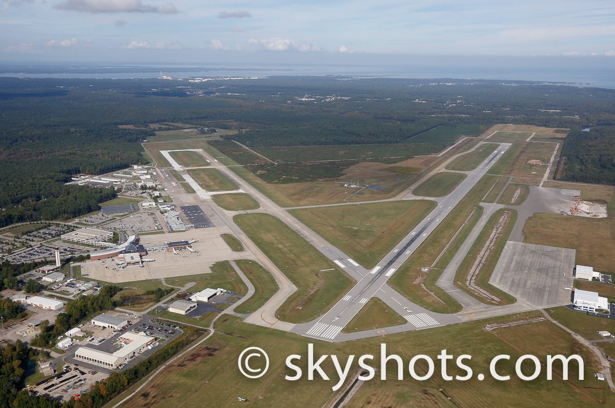 Airport surrounded by forested area