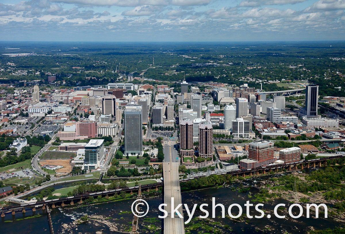 Aerial view of city skyline